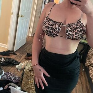 Dolls Kill Leopard Print Bikini Top